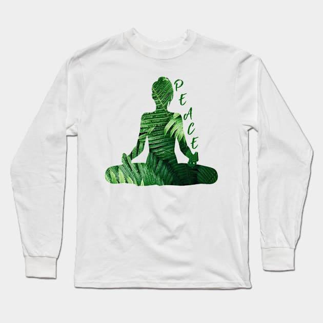 Yoga pose meditation - nature Long Sleeve T-Shirt by Meista